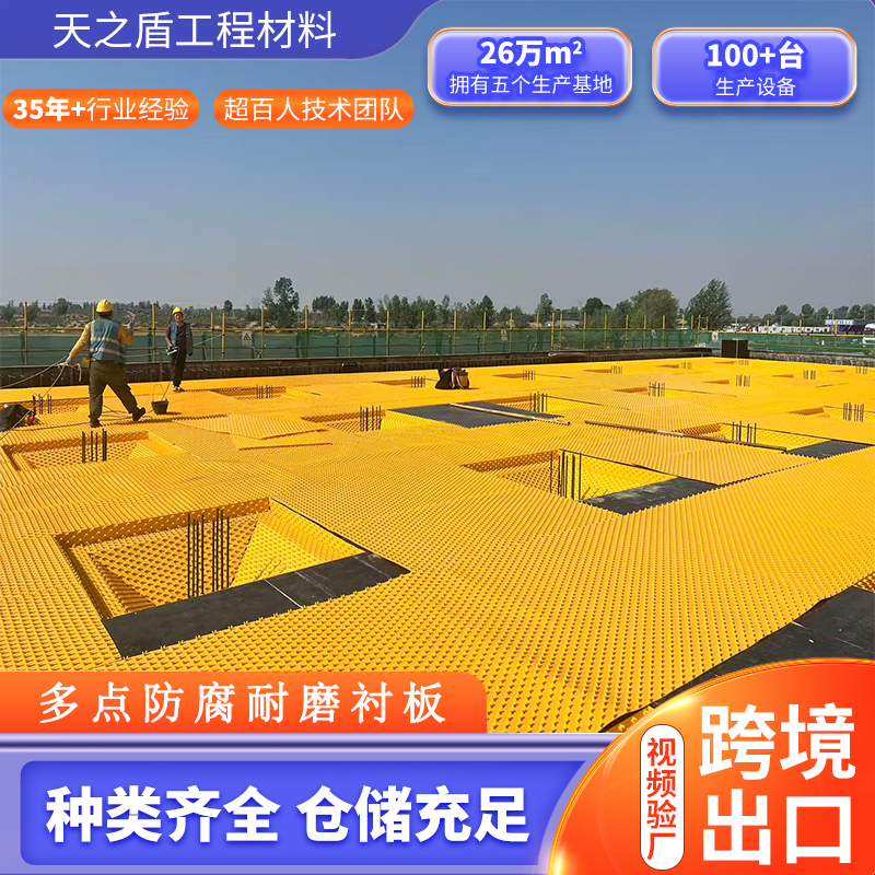 多点防腐耐磨衬片HDPE锚固板